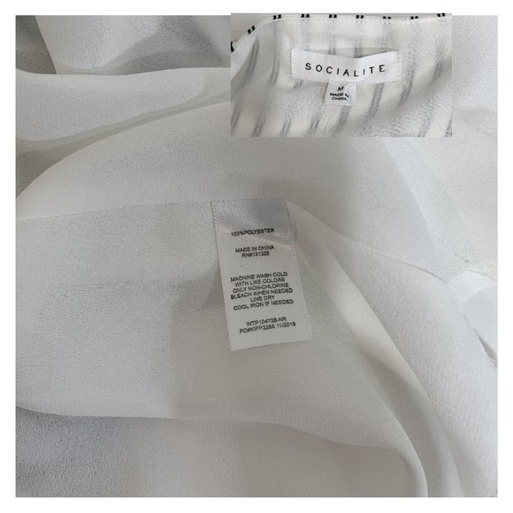 Socialite Scalloped V-Neck Camisole Stripe Print - Picture 3 of 3